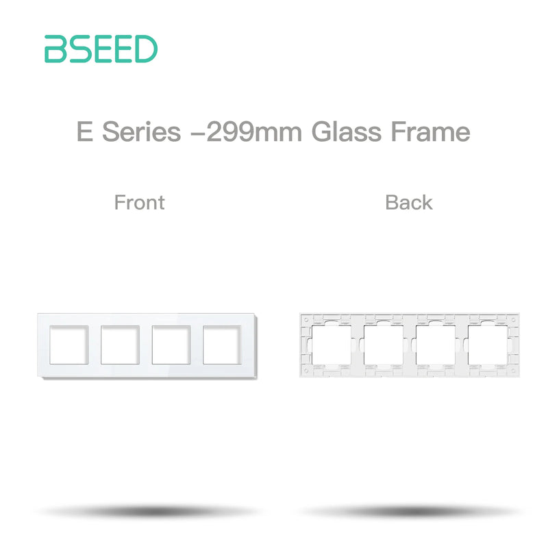 BSEED 1/2Gang Button Switch Function Part Glass Frame Only Light Switch DIY Part ST/TV/CAT6 Scoket Parts Free Combination