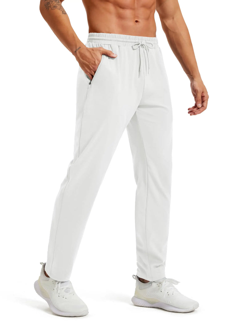 TACVASEN Men's Tapered Sweatpants with Zip Pockets Lightweight Quick Dry Running Jogging 4-Way Stretch Gym Track Athletic Pants