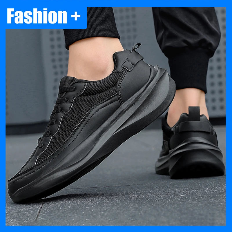 Unisex Sports Shoes Trendy Mesh Breathe Lightweight Versatile Outdoor Running Shoes Thick Sole Anti Slip Wide Last Fitness Shoes
