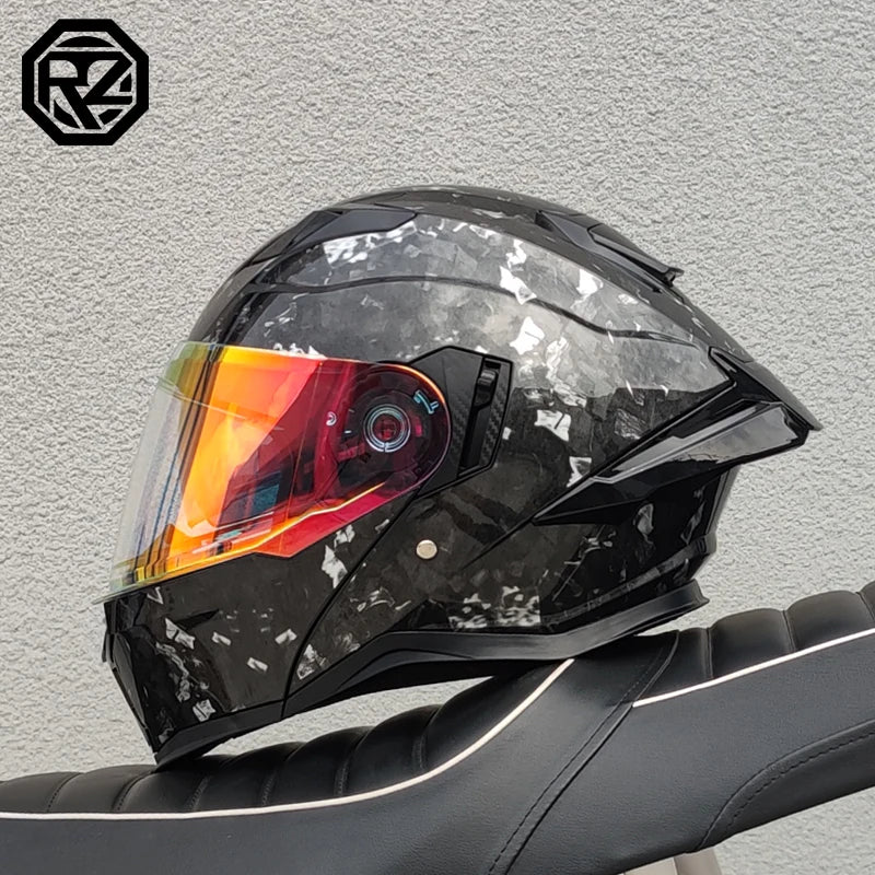 ORZ male and female adult full face motorcycle helmet modular flip helmet dual lens DOT approved racing off-road helmet