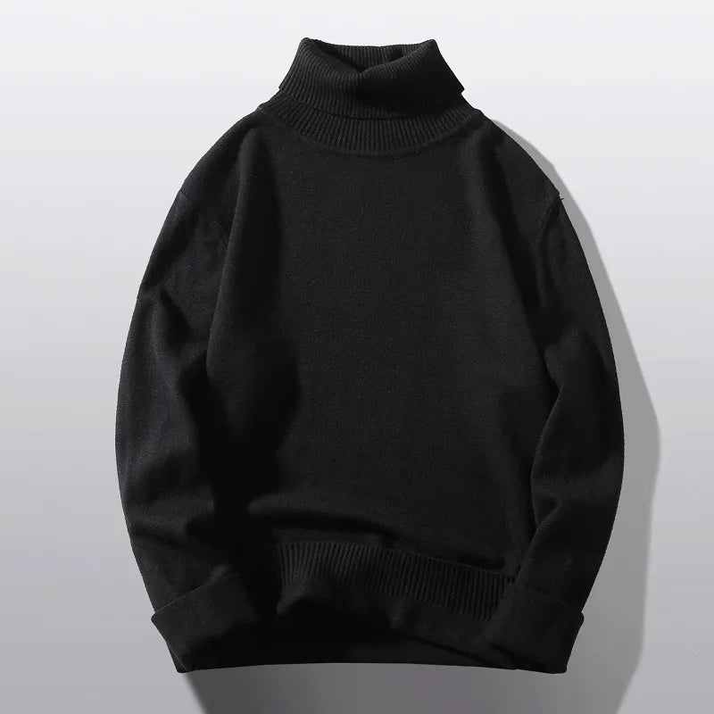 Bright Red Men's Pullover Sweaters, Winter Computer Knitted Turtleneck Sweater, White Black Male Pullovers Beige Gray Khaki