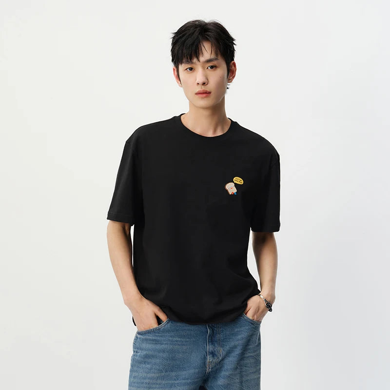Semir Men Tshirt Embroidered Round Neck Knit Short Sleeve 2026 New Casual Fashion Soft Comfortable Daily Top Wear
