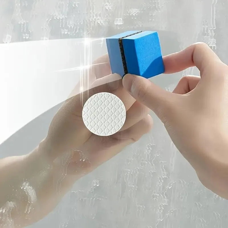 1/2pcs Sponge Diamond Sand Non-Scratching Sponge.Trace-Free Deep Cleaning Stain Scale Remover,for Bathroom Shower Glass Mirror