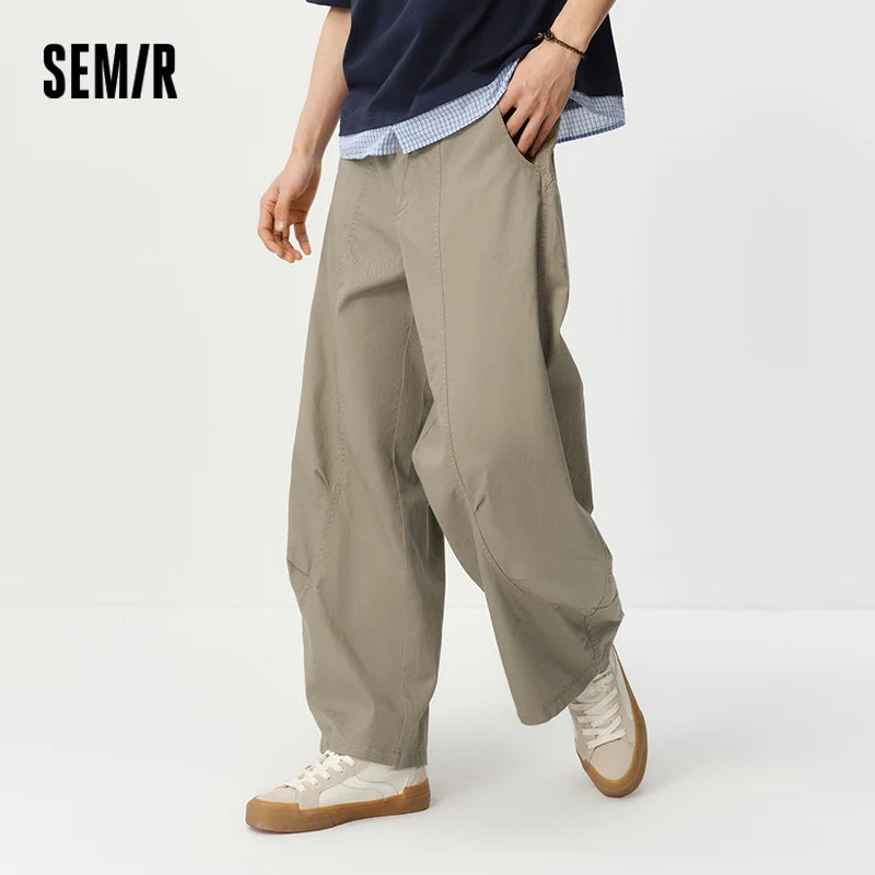 Semir Men Pants 3D 2026 Cut Curved Cut Pleated Straight Urban Casual Everyday Style Soft Comfortable Daily Wear Trendy