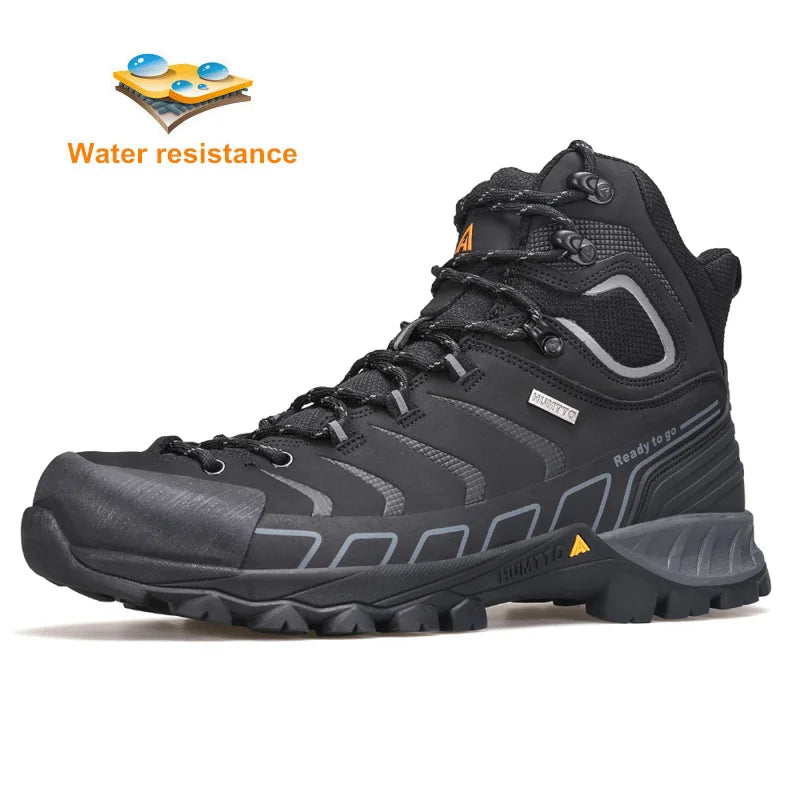 HUMTTO Waterproof Trekking Shoes Luxury Designer Outdoor Hiking Boots for Men Climbing Sneakers Leather Safety Mens Ankle Boots