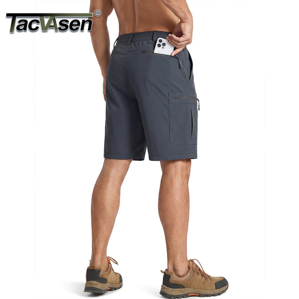TACVASEN Men's Hiking Cargo Shorts 9" Quick Dry Lightweight Water Resistant Nylon Shorts Summer Casual Golf Work with 5 Pockets