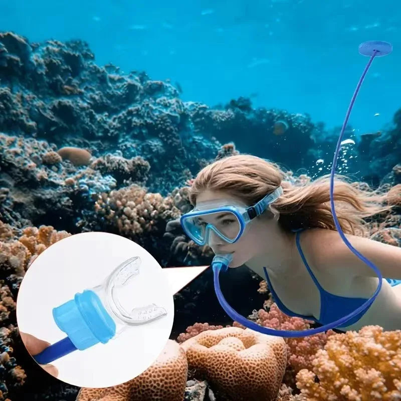 Floating Air Intake Dry Snorkel Tube, Adult Silicone Underwater Breathing Equipment, Freediving Swimming Training Snorkeling Ge