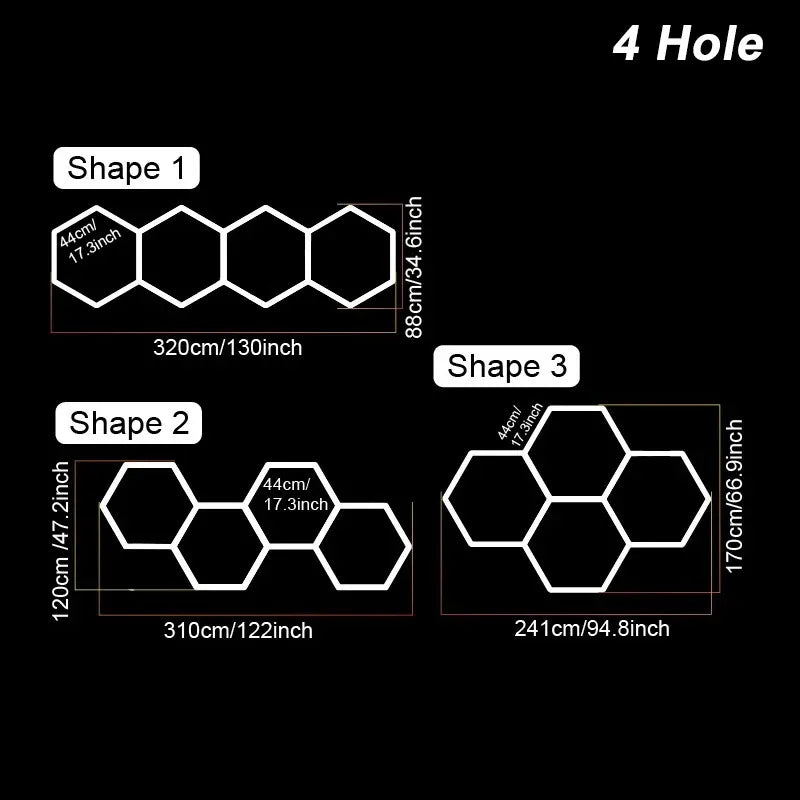 ចង្កៀងពិដាន Honeycomb LED ដែលអាចបន្ថយពន្លឺបាន 3000K-6500K ភ្លើងបំភ្លឺ 3 ពណ៌ ភ្លើងយានដ្ឋានរាងឆកោនធំ ភ្លើងថែទាំរថយន្តផ្ទះ ភ្លើងលាងបន្ទប់