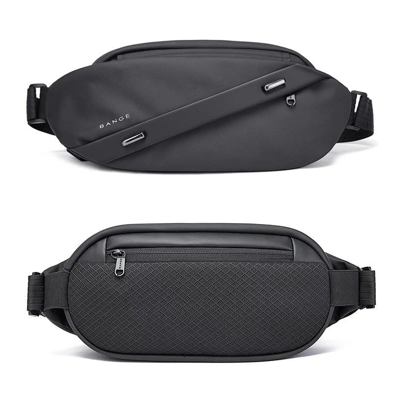 BANGE Big Capacity Waterproof Multifunction Crossbody Bag Men Shoulder Bag Male Sling Chest Bags For Waist Belt Matching