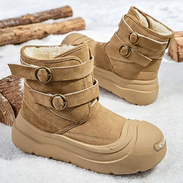 Men women's fashion casual snow boots winter new warm plush high-top cotton boots couple outdoor non-slip comfort walking boots