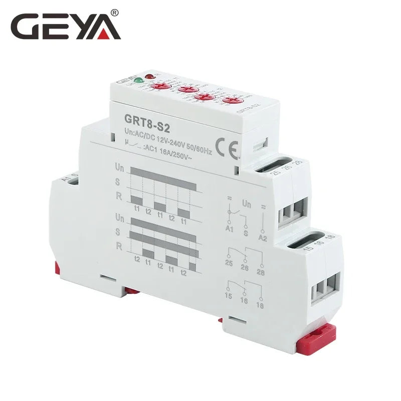 GEYA Asymmetric Cycle Time Relay SPDT 220V 16A  AC/DC12V-240V Electronic Repeat Relay