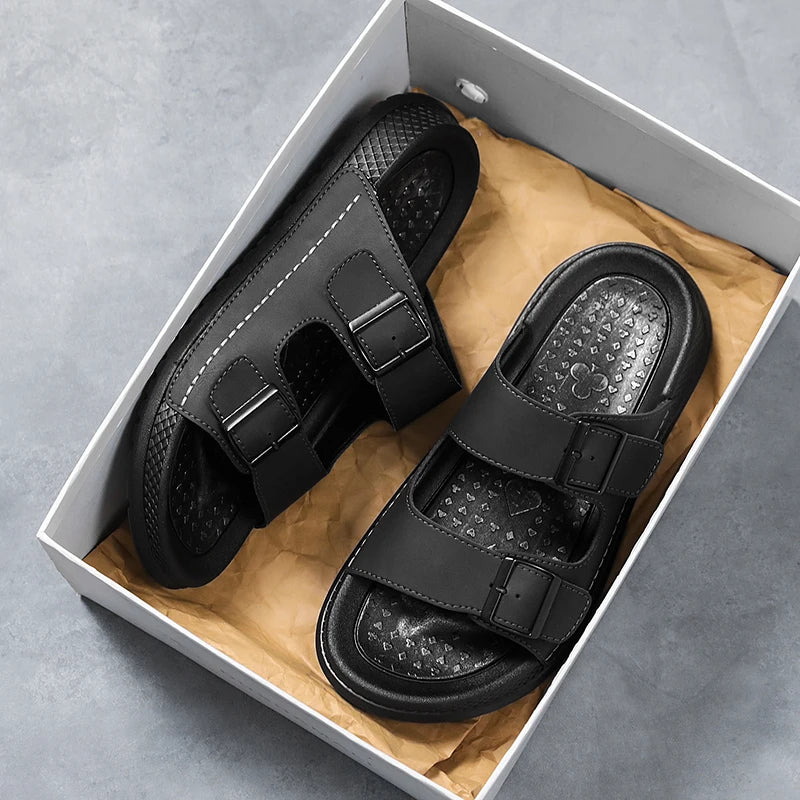 Men's casual slip-on slippers New summer lightweight comfort outdoor sports fashion youth anti-slip city walking beach slippers