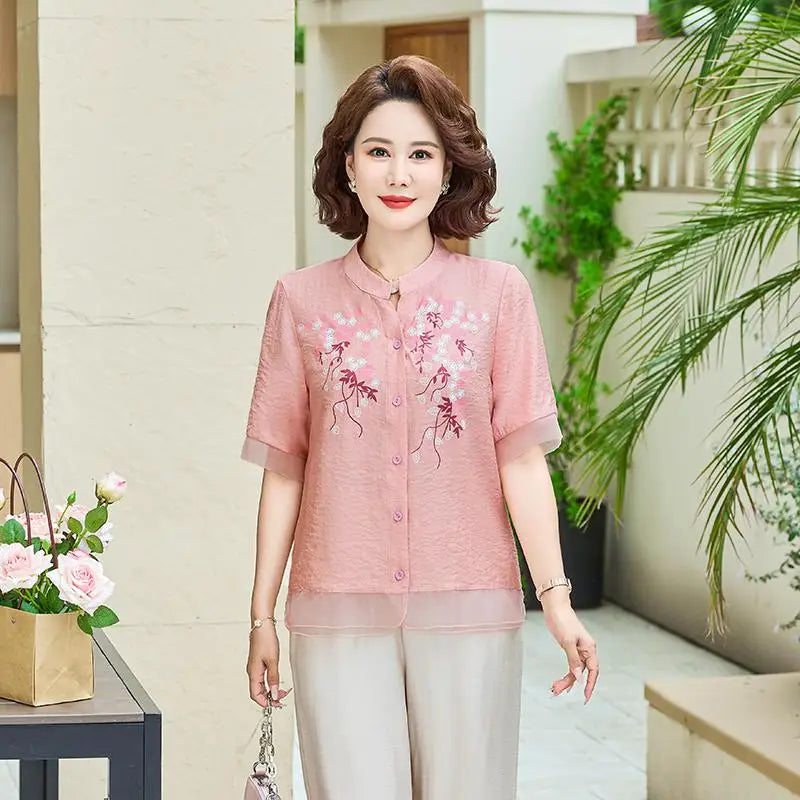 អាវ យឺត ក V បែប Retro និង សិល្បៈ អាវ ដៃ ខ្លី រលុង ប៉ាក់ អាវ ថ្មី រដូវ ផ្ការីក រដូវ ក្ដៅ