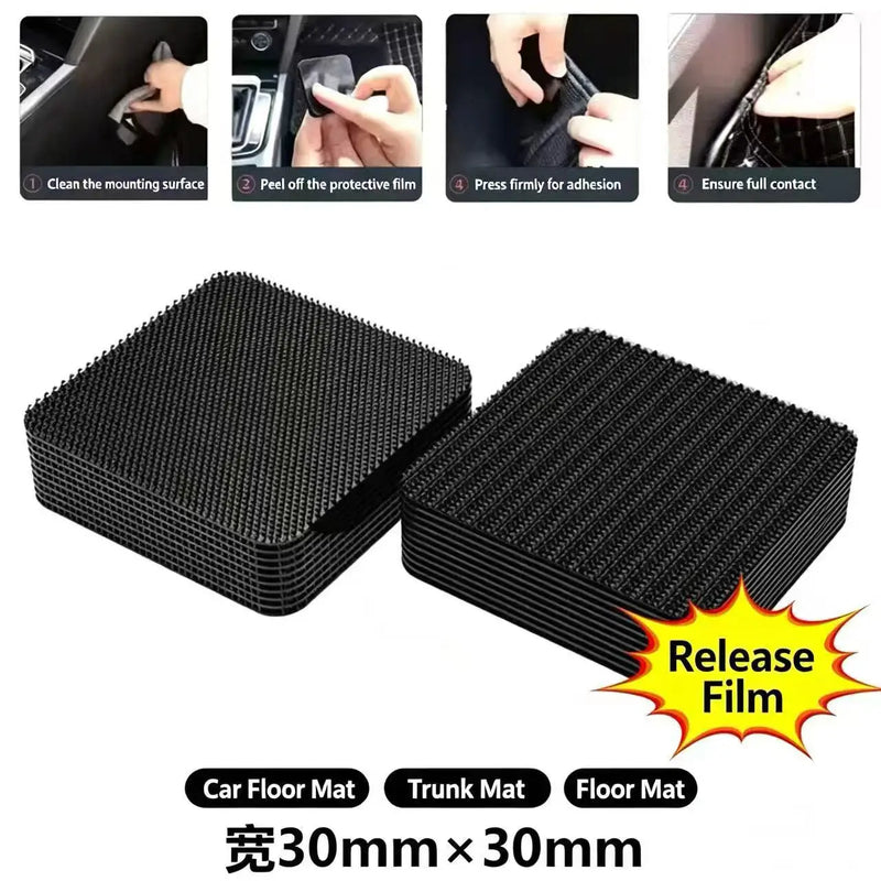 Double-Sided Adhesive Velcro Car Floor Mat Invisible Fixed Sticker Anti-Slip High Temperature Resistant Auto Interior Accessory