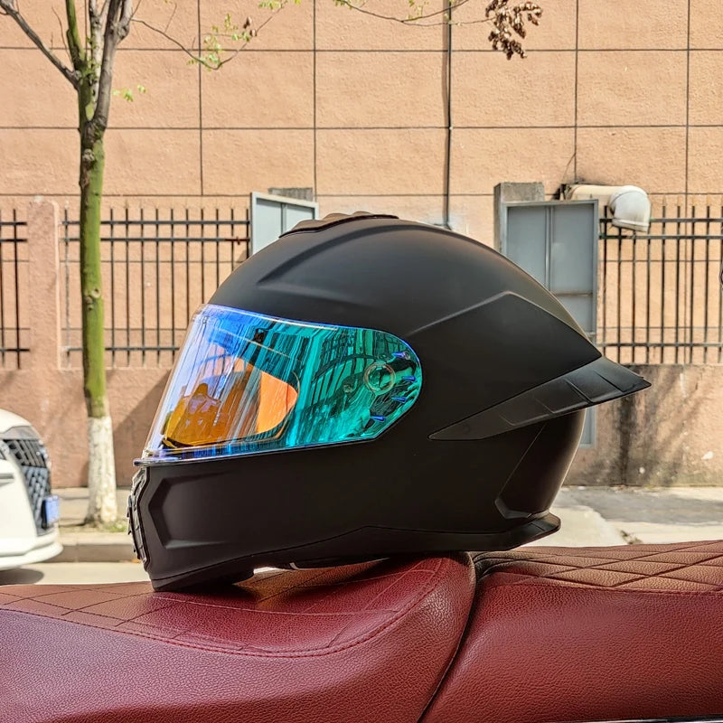 Virtue Motorcycle Helmet Men and Women Summer DOT Anti-fog ECE Helmet Full Cover Four Seasons Universal Winter Warm Personality