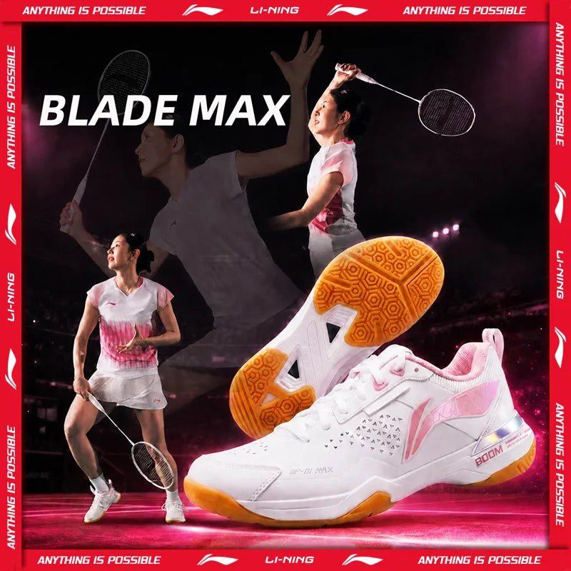 ស្បែកជើងវាយសី Li-Ning Unisex BLADE MAX BOOM ទន់ស្រួល មានខ្យល់ចេញចូលបានល្អ ស្បែកជើងប្រកួតប្រជែង LiNing AYAU003