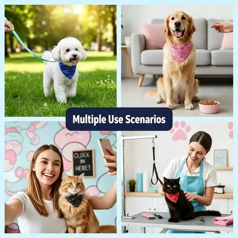 Adjustable Triangular Bandage For Pet Dog Cat Washable Scarf Bandana Collar Bibs Cat Neck Decor Birthday Party Dress Up