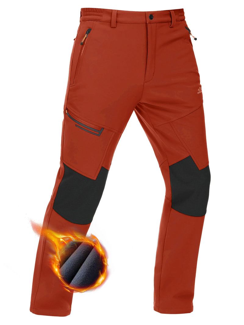 TACVASEN Winter Thicken Fleece Hiking Pants Men Warm Thermal Pants Windproof Outdoor Fishing Camping Mountain Ski Pants Trousers