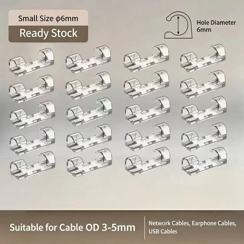 Desktop Cable Organizer with Adhesive Backing for Self-Adhesive Storage of Network Cables, Data Cables, and Fixed Wiring, a Magi