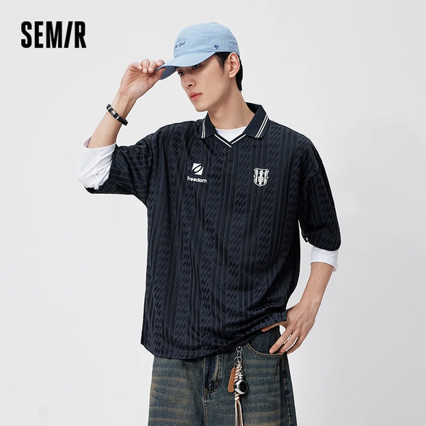 អាវប៉ូឡូបុរស Semir ពណ៌ប្លុក Lapel ប៉ាក់ធម្មតា ស្ទីលស្ព័រ Vitality Jersey ម៉ូដរដូវក្តៅឆ្នាំ ២០២៦