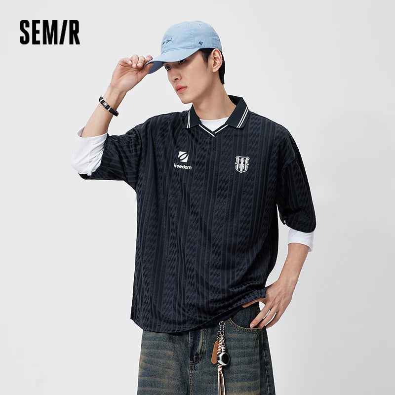 Semir Men Polo Shirt Color Block Lapel Knit Casual Sporty Vitality Jersey Style 2026 Summer Fashion Top