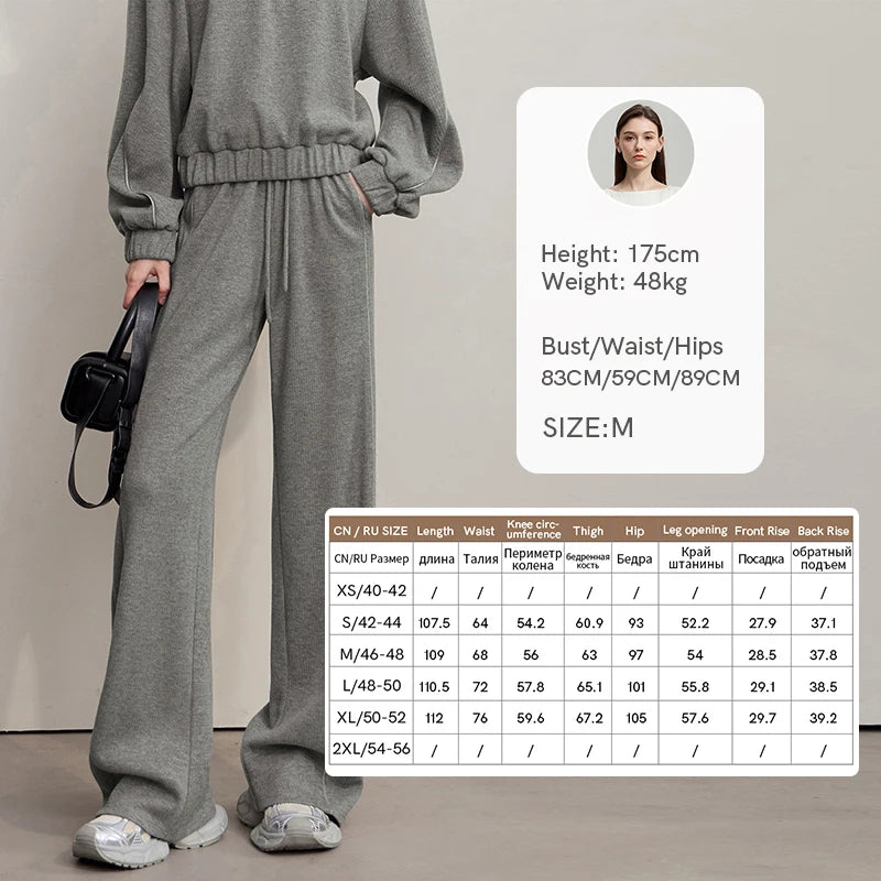 ខោ Amii Minimalist សម្រាប់ស្ត្រី 2025 រដូវស្លឹកឈើជ្រុះថ្មី ខោជើងវែងធម្មតា ខោរលុង ខោជើងវែងរឹងមាំ ខោប៉ាក់ 12553064