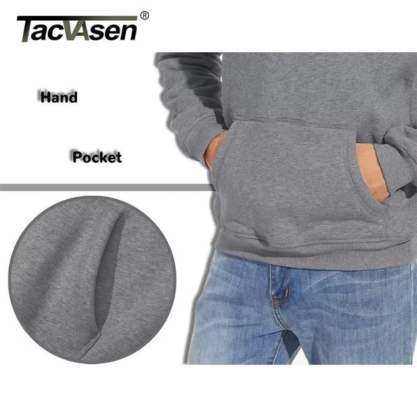 TACVASEN Thicken Sherpa Lining Hoodies Mens Winter Hoodies Pocket Sweatshirts Jackets Hooded Pullover Casual Coats Tops