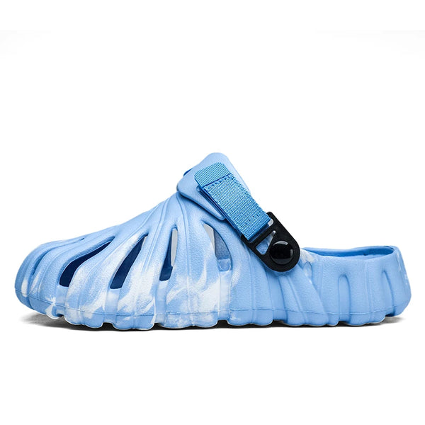 Summer Men's Cover Toes Sandals Garden Shoes Clogs Soft Comfortable Rubber Sandals Slippers Lightweight Breathable