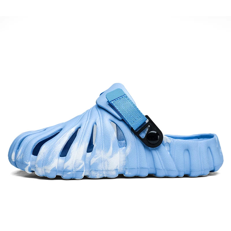 Summer Men's Cover Toes Sandals Garden Shoes Clogs Soft Comfortable Rubber Sandals Slippers Lightweight Breathable