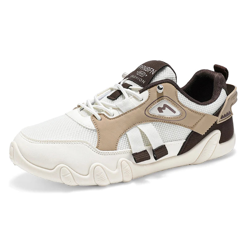 Men's flat casual shoes four seasons fashion soft-sole anti-slip comfort outdoor walking breathable light running sports shoes