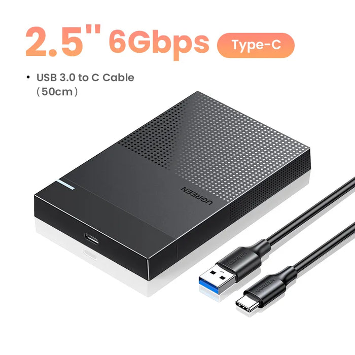 UGREEN HDD Case 3.5 2.5 SATA to USB 3.0 Adapter External Hard Drive Enclosure Reader for SSD Disk HDD Box Case HD 3.5 HDD Case For 2.5 USB C 3.0 CN
