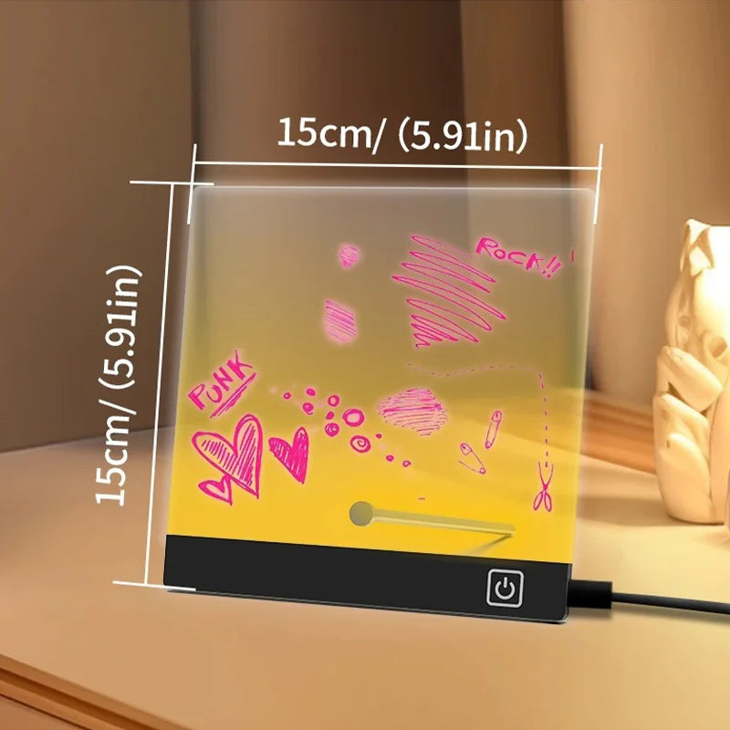 LED Drawing Board 7 Colors Light Acrylic Dry Erase Led Note Board for Room/Store/Office Ideal Gift for Birthday Festival