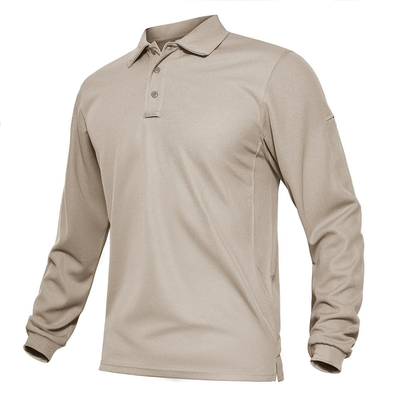 TACVASEN Summer Long Sleeve Performance Quick Drying Polos T-shirts Mens Office Shirt Golf Team Work Shirts Casual Tops