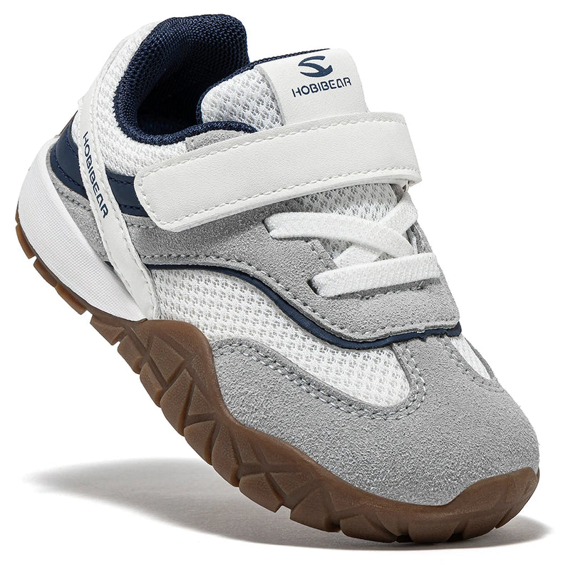 HOBIBEAR Toddler Wide Toe Box Shoes Breathable Lightweight Walking Sneaker Non Slip Hook-Loop Running Shoes for Boys Girls Kids
