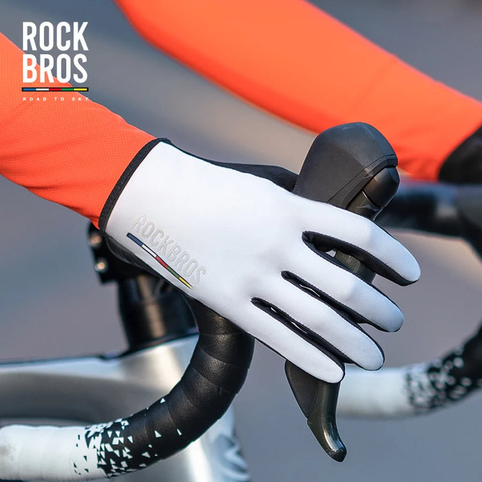 ROCKBROS ROAD TO SKY Cycling Gloves Full Finger Bicycle Gloves MTB Bike Men Women Gym Motorcycle Riding Breathable Bike Gloves