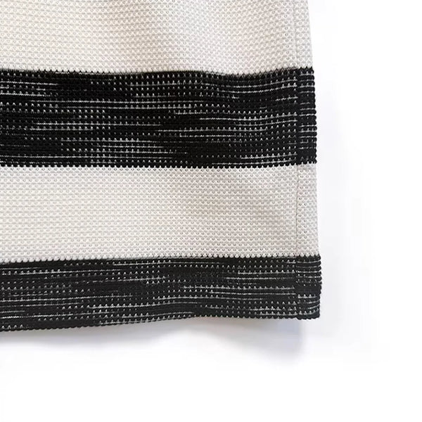 Men's Summer Cotton Blend Stripe Polo Shirt, 57% Cotton, Breathable & Sweat-Wicking, Short Sleeve Business Casual Top