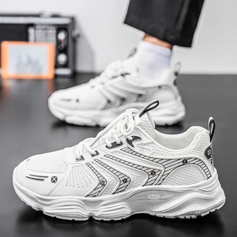 Men's speed casual sneakers four seasons soft-sole anti-slip breathable outdoor running shoes fashion Youth Joker sports shoes