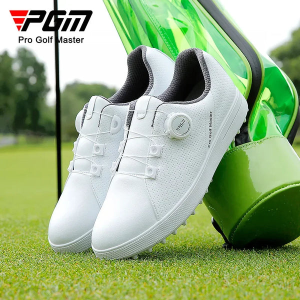 PGM Women Golf Shoes with Spinners/Laces Waterproof Microfiber Anti Slip Nails Sports Sneakers XZ305