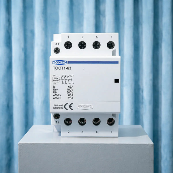 TOMZN TOCT1 4P 63A Din Rail Contactor – 400V AC, Coil: AC/DC 24/110/230V, Contacts: 4NO / 4NC / 2NO2NC (Changeover)