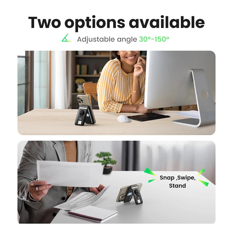 UGREEN Card Holder Bag Magnetic with Ring Holder for Magsafe iPhone 16 15 14 13 12 Magnetic Card Wallet Storage Bag Phone Holder