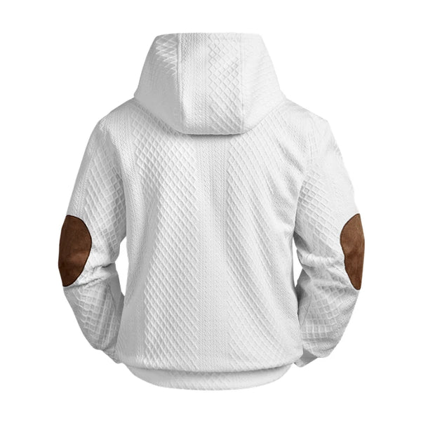 Jacquard Knitted Men's Hoodie: New Casual Fashion Versatile Breathable Pullover Sweatshirt