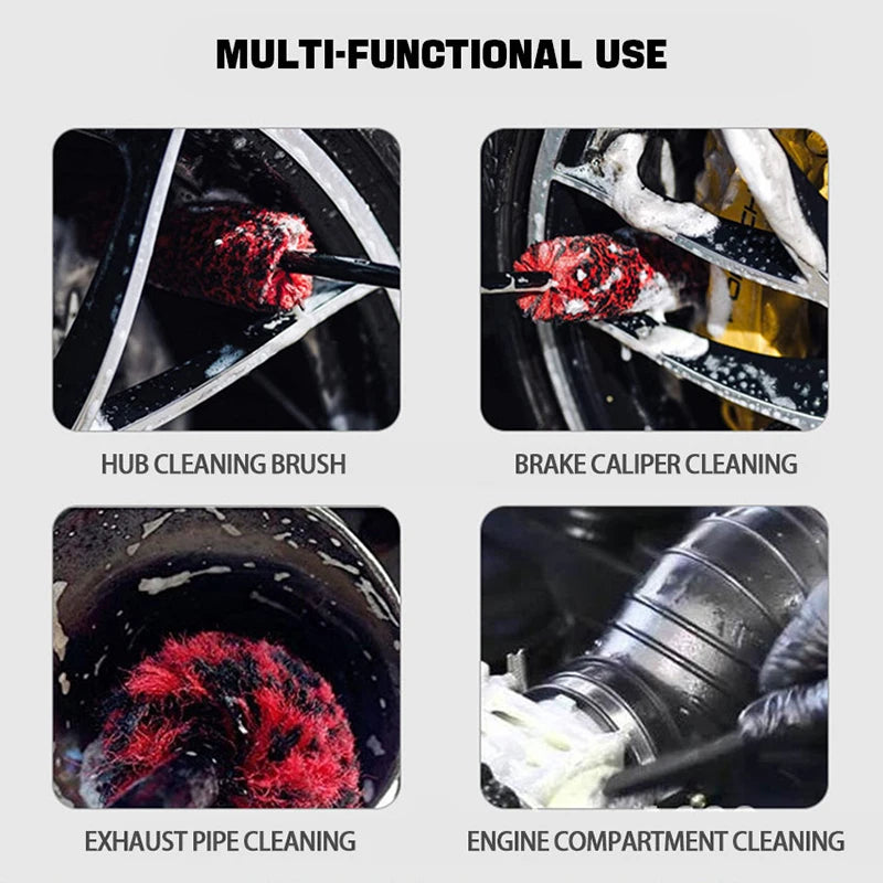 SEAMETAL Auto Wheel Detailing Brush Bendable Wheel Woolies Car Cleaning Tools for Car Rim Tire Wash Accessories