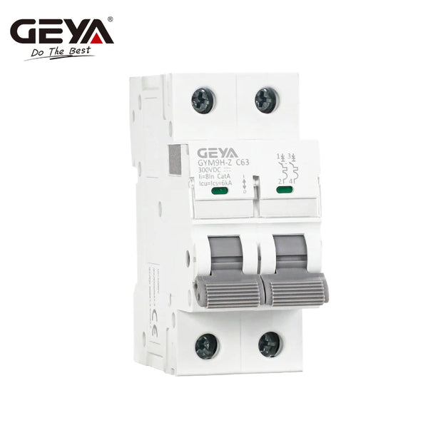 GEYA ឧបករណ៍បំបែកសៀគ្វីអគ្គិសនីពន្លឺព្រះអាទិត្យប្រភេទ Non-polar DC MCB 12V 24V 48V 60V 110V~600V ការពារថ្ម សៀគ្វីខ្លីវិជ្ជមានអវិជ្ជមាន