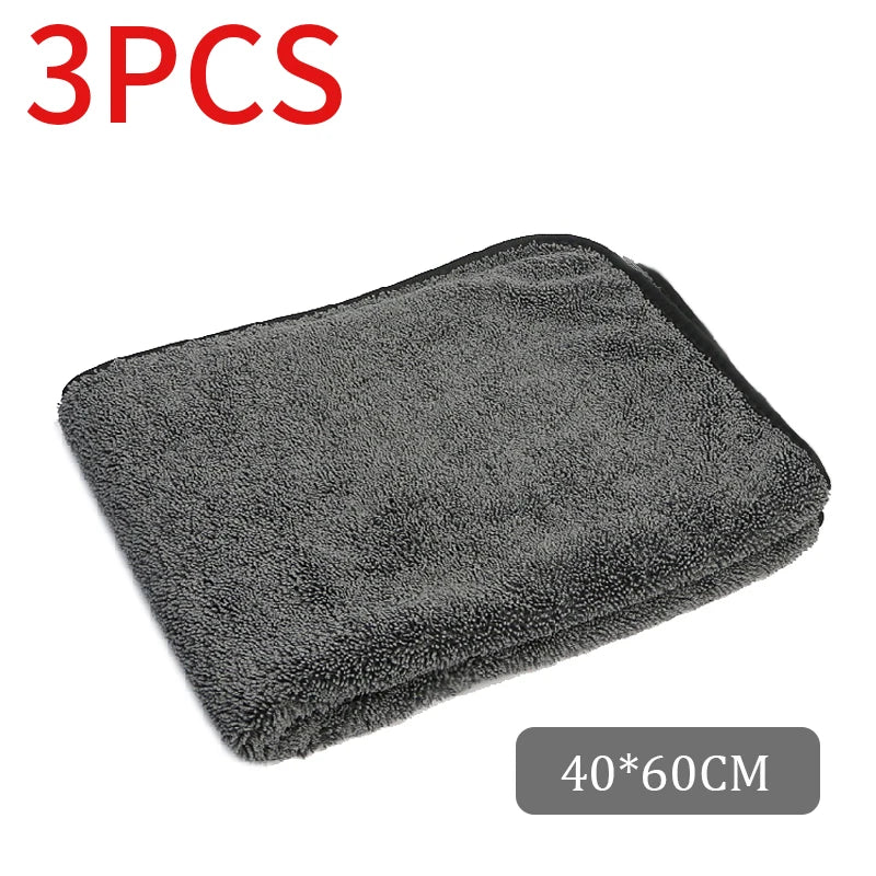 SEAMETAL 1/3/5PCS Microfiber Twist Car Wash Towel 600GSM Professional Car Cleaning Drying Cloth Towels for Car Wash Accessories