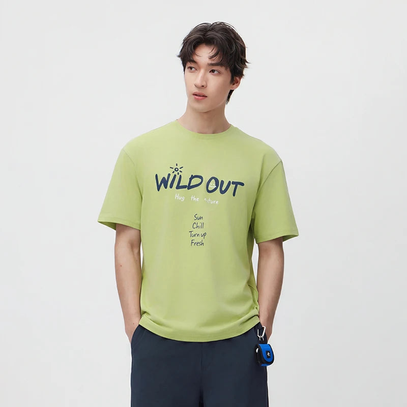 Semir Men Tshirt Color Block Letter Knit Outdoor Sport UV Protection Antibacterial 2026 Summer Casual Top