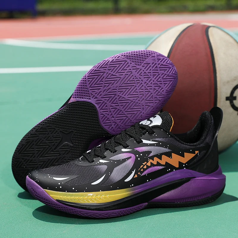 Basketball shoes spring summer new men's outdoor sports running shoes breathable light soft-sole non-slip student speed sneakers