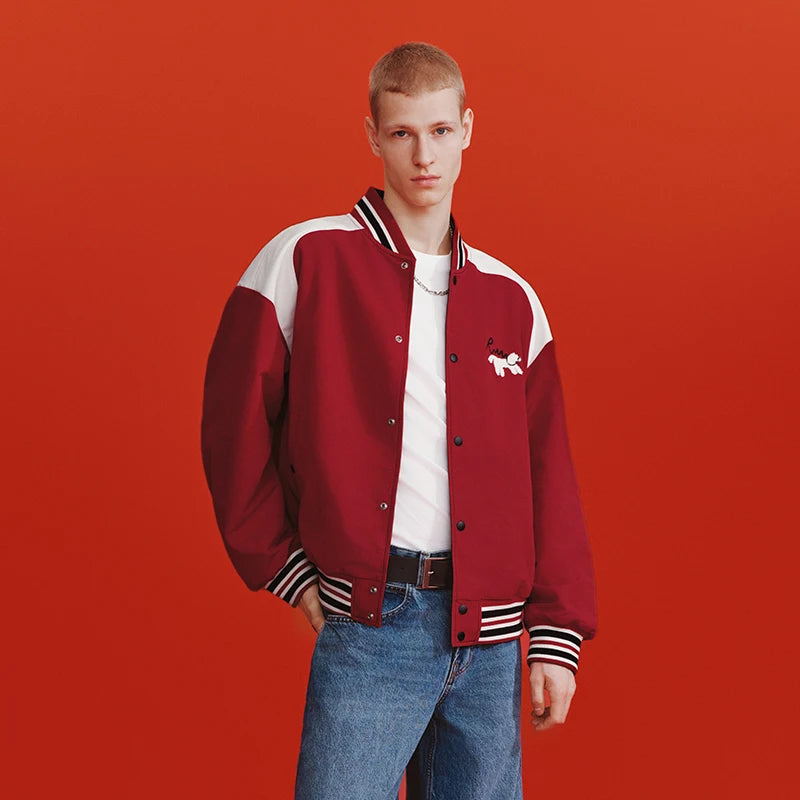 Semir Men Jacket 2026 Spring New Red Double Sided Wear American Retro Style Loose Baseball Casual Outdoor Tops