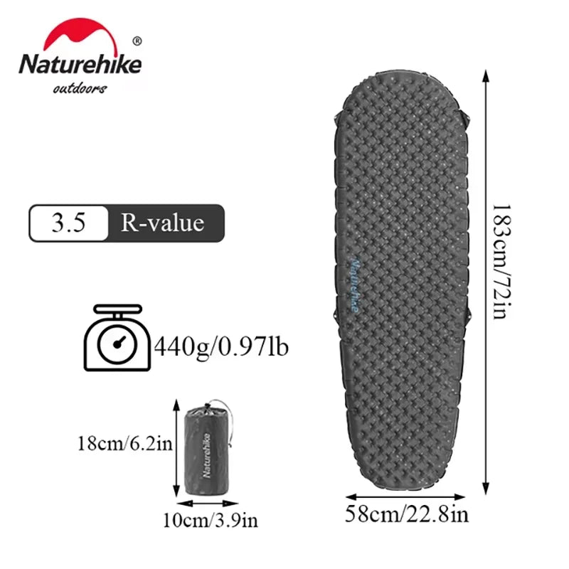 Naturehike Inflatable Mattress R3.2 R3.5 Air Bed Outdoor Camping Travel Ultralight Portable Moisture-proof Mat Sleeping Pad