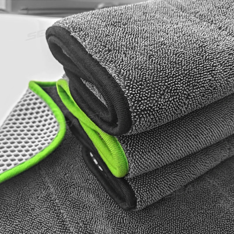 SEAMETAL 40X40CM Car Wash Towel 850GSM Double Sided Braid/Massage Mesh Cloth Car Towel High Water Absorption for Car Accessories