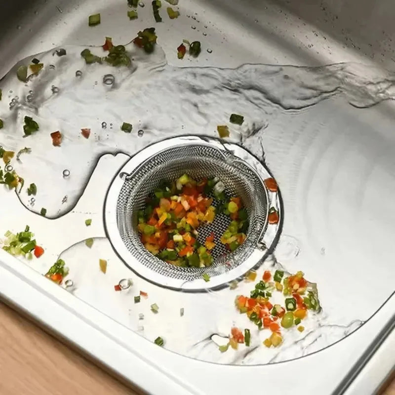 Stainless Steel Sink Strainer for Kitchen Vegetable Washing Bowl Dishwashing Pool Vegetable Washing Pool Filter Anti-Clogging